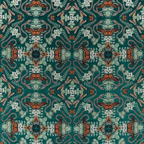 Emerald Forest Teal Jacquard Fabric by the Metre